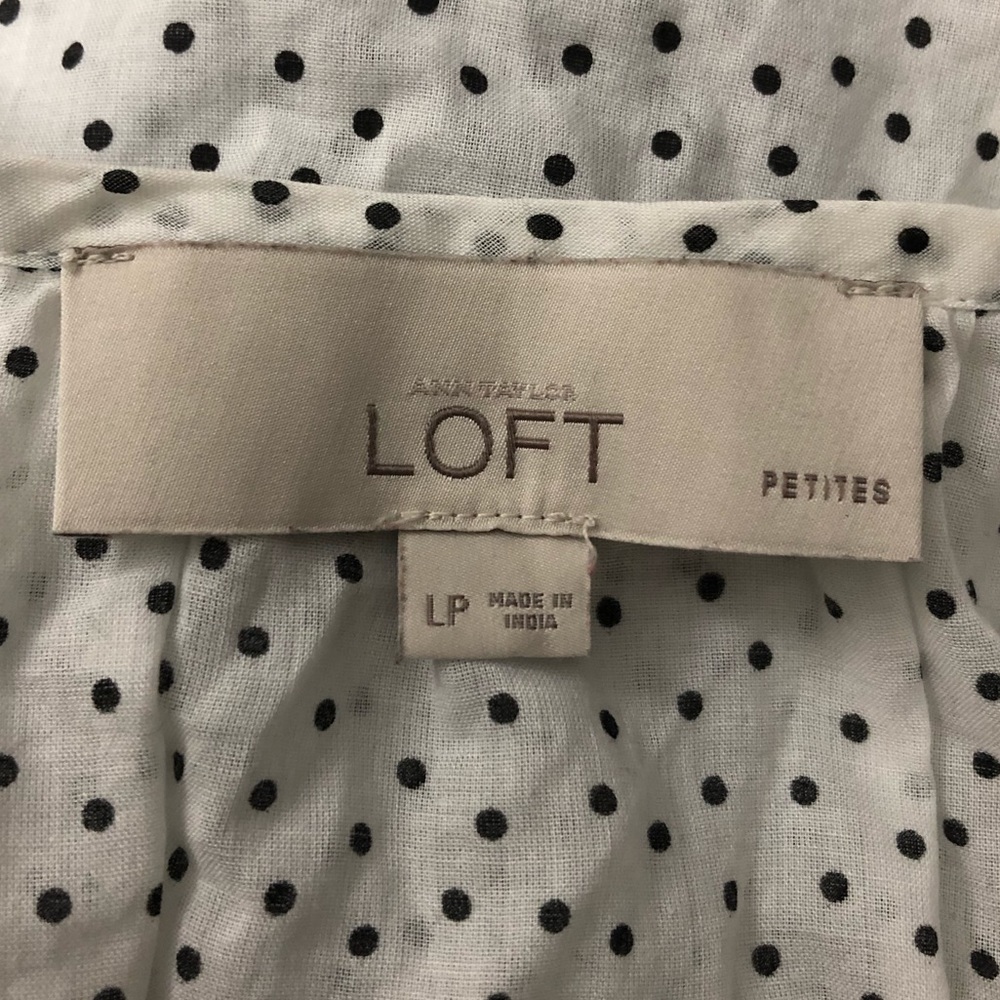Ann Taylor LOFT | Polka Dot Button Down Shirt - Picture 6 of 7